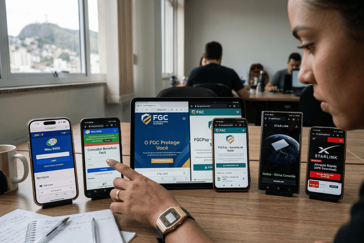 Apps falsos do INSS, FGC e Starlink, veja os sinais e como evitar golpes no celular, Gadget Garimpo Acessorios de tecnologia